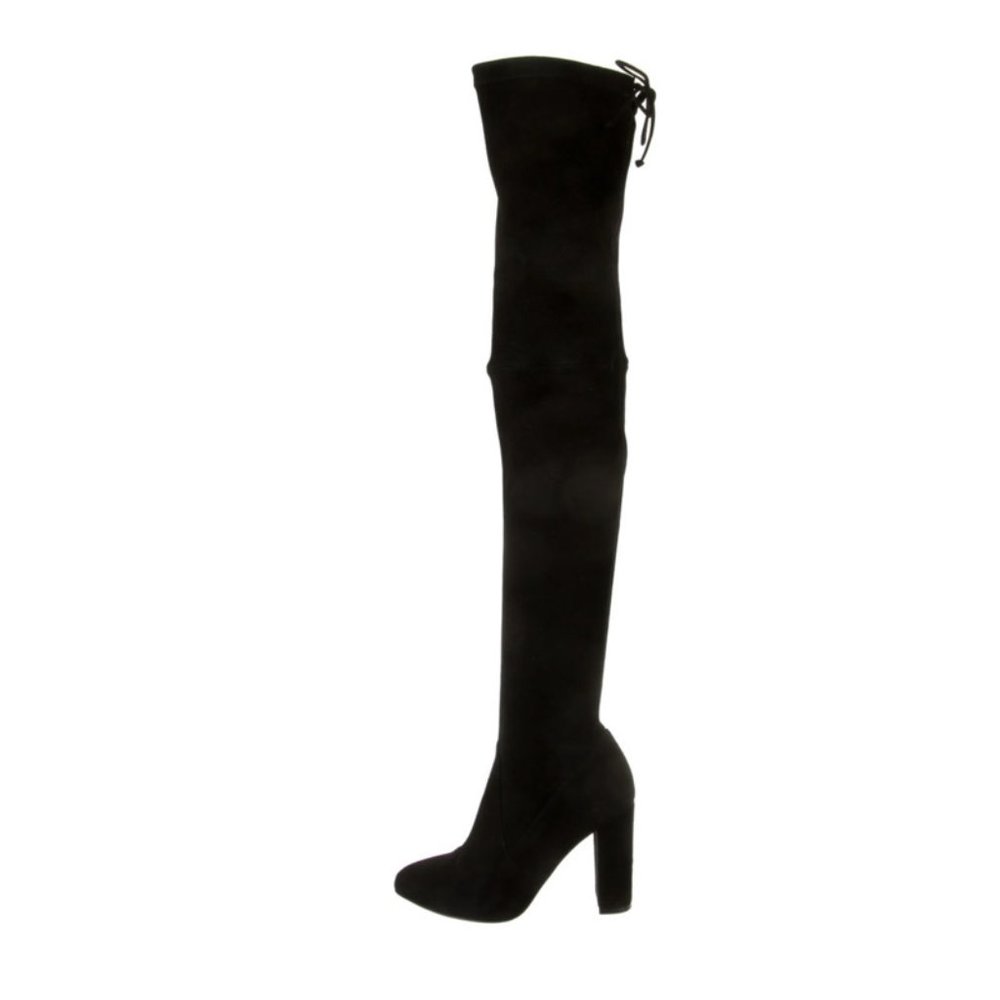 Jean-Michel Cazabat Black Suede Over-The-Knee Boots
